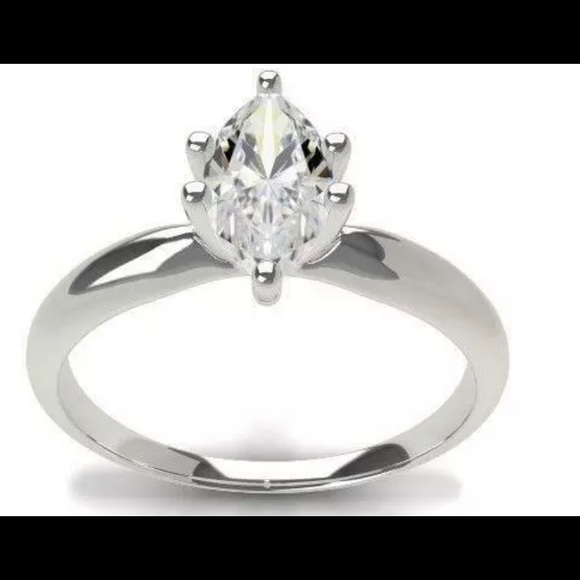 1ctw Diamond Marquise genuine diamond set in 14 k - Picture 2 of 5